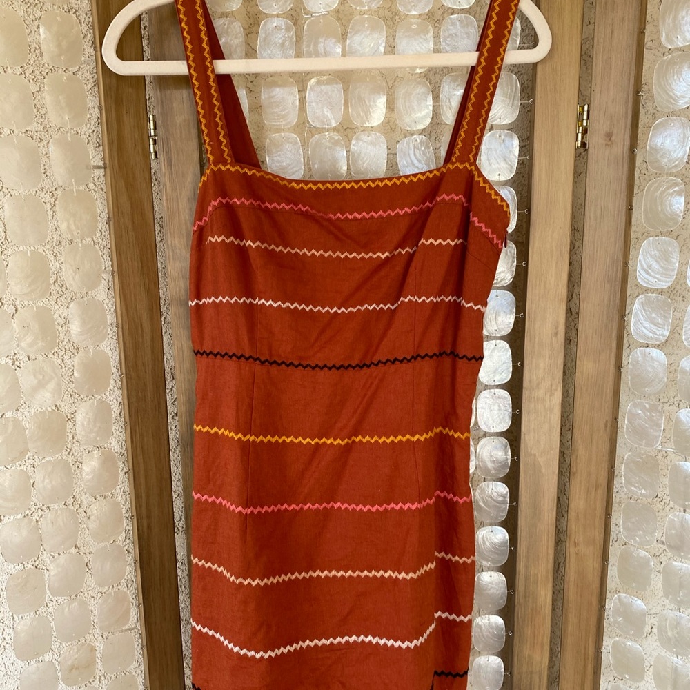 peach chevron dress